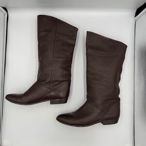 Mister Shoe Argentina Leather Chocolate Brown Foldable Bohemian Vintage Boot 8.5
